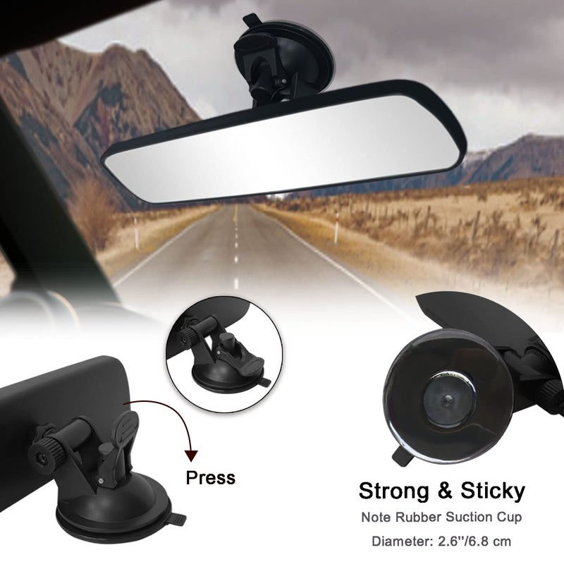 LECAMEBOR Rear View Mirror LECAMEBOR Universal Thickened Anti-glare HD Car Interior Rear View Mirror-(With Adjustable Suction Cup) - Image 3